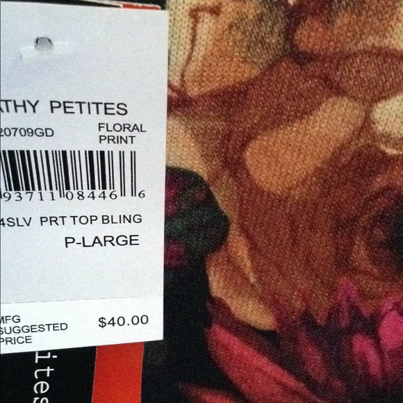 CATHY petite 3/4 SLV  P-LARGE Nwt - Picture 8 of 8